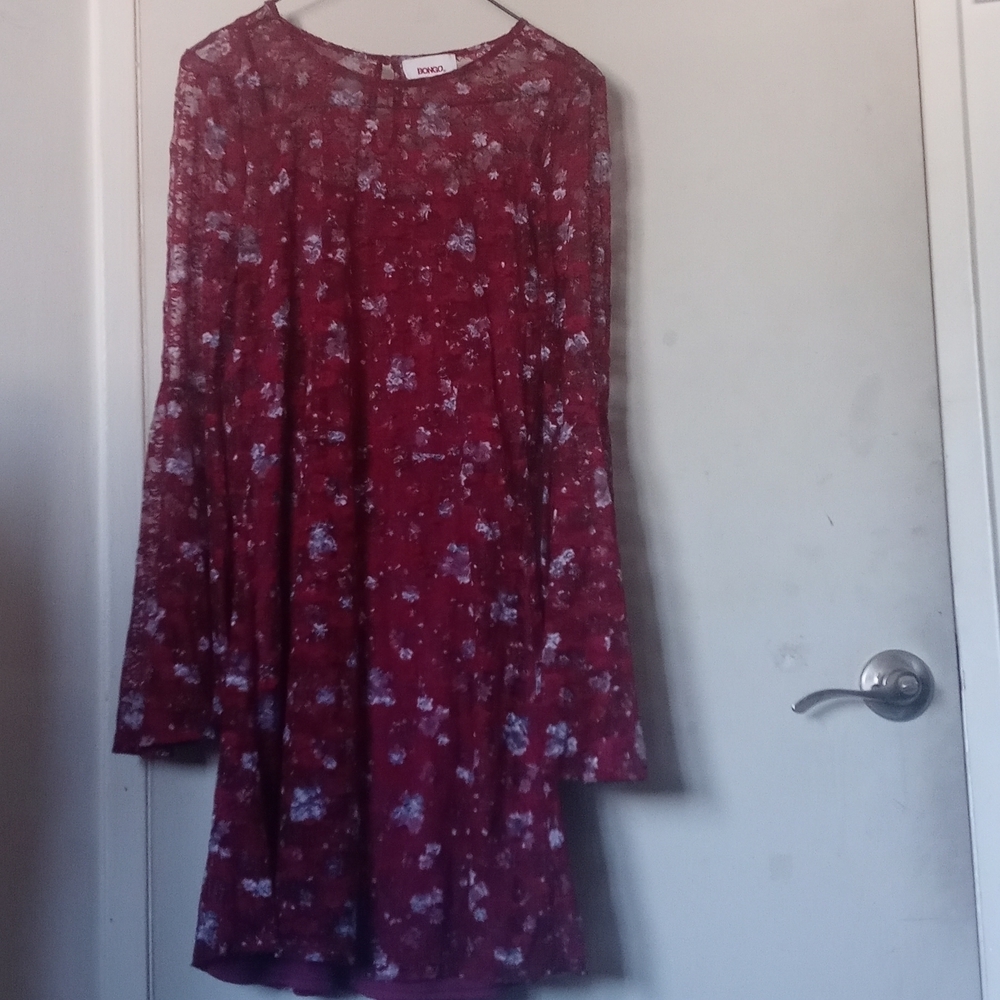 Burgundy Dress embroidery size xl nwot